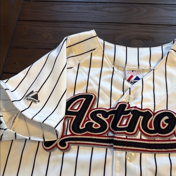 Majestic Houston Astros White and Black Pinstripe Jersey y2k vintage - Picture 8 of 8